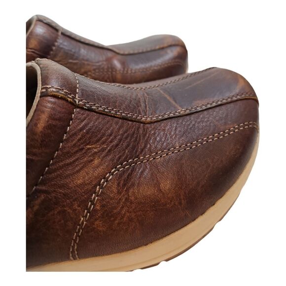 Dansko Shaina Brown Leather Clogs Comfort Non-Slip Size 38/7.5 - Picture 4 of 10